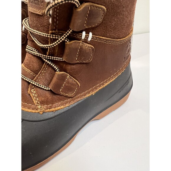 Kamik Simona Mid Winter Boot Womens Sz 6 Waterproof Classic Dark Brown Leather - Picture 4 of 14